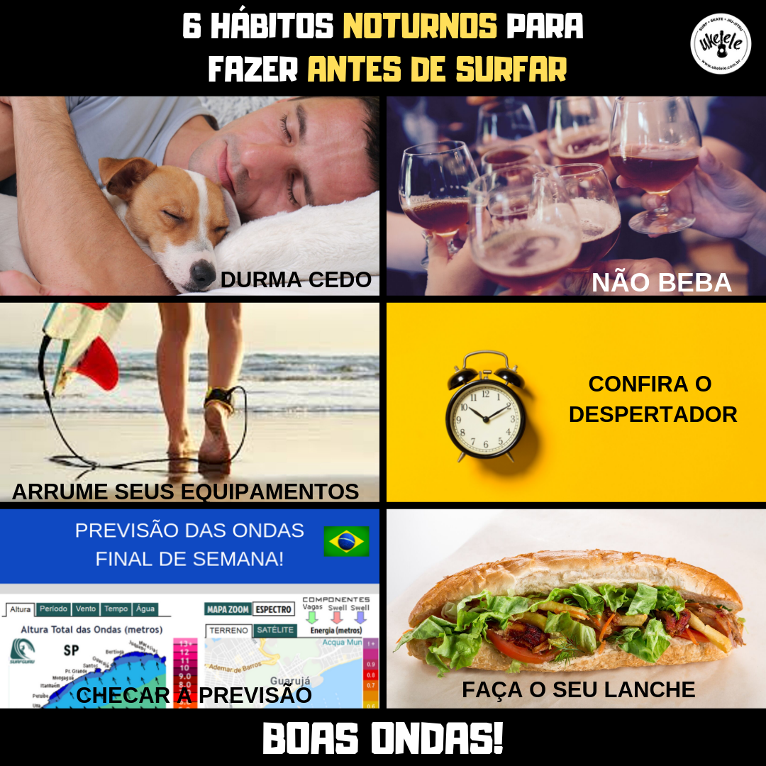 6 hábitos noturnos para fazer antes de surfar